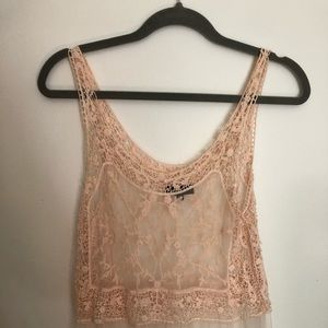 Pink embroidered tank top!